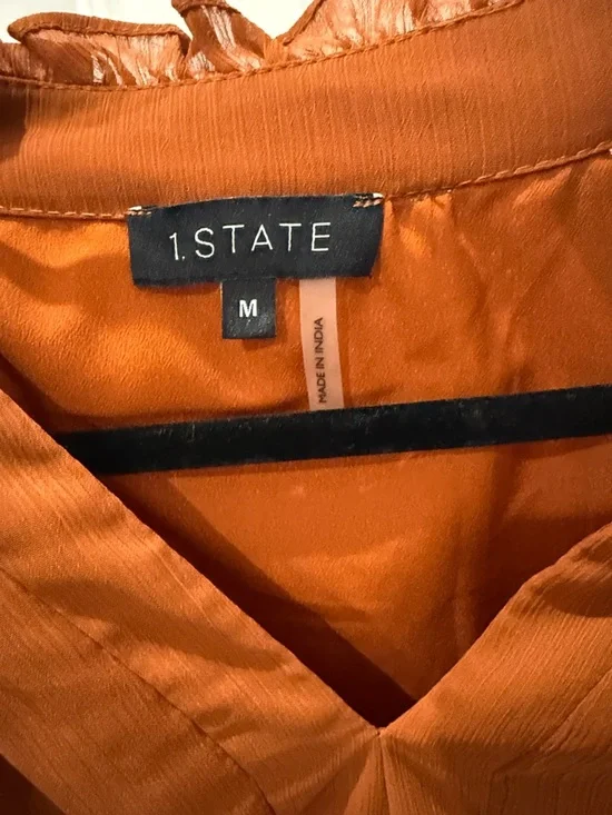 Rust Orange Ruffle Mini Dress - Picture 4 of 4